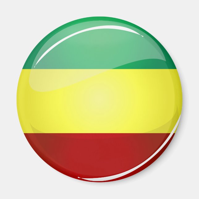 Imán Bandera rasta redonda brillante (Frente)