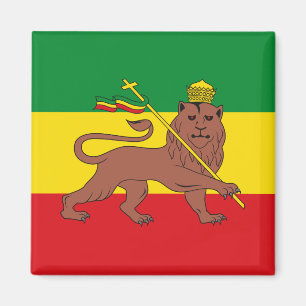 Imán Bandera rastafari de Etiopía León del Postal de 