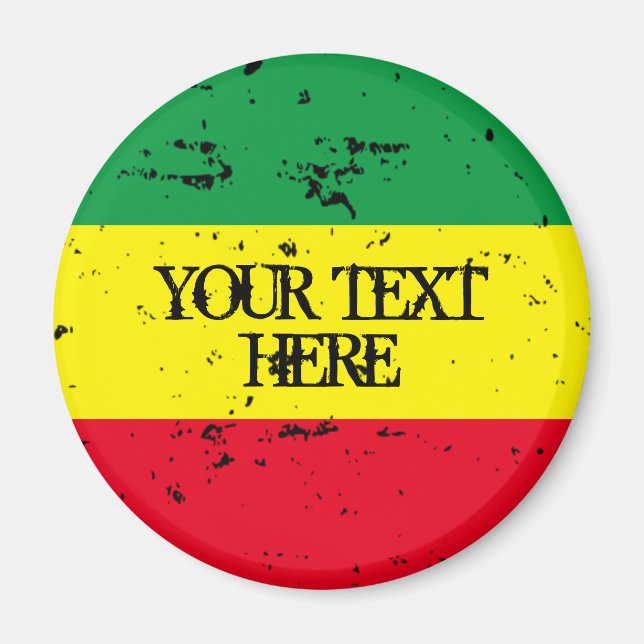 Imán Bandera rastafari verde amarillo rayas rojas frigo (Frente)