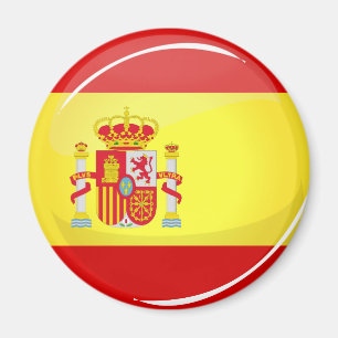Imán Bandera redonda brillante de España