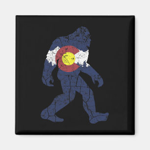 Imán Bandera retro del estado de Sasquatch Colorado Mon
