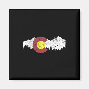 Imán Bandera Retro Estado Colorado Montañas Rocosas Esq