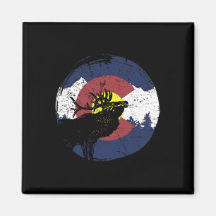 Imán Bandera Retro Estado Colorado Montañas Rocosas Esq