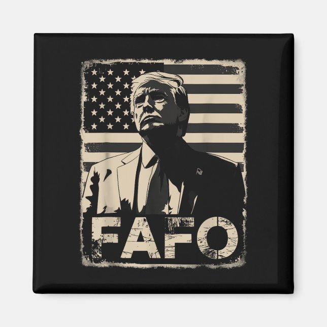 Imán Bandera retro estadounidense divertida de Trump (Frente)