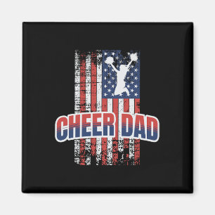 Imán Bandera Roja Blanca y Azul de Cheer Dad Cheerleadi
