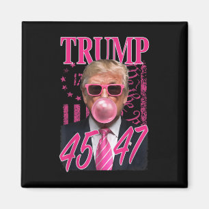 Imán Bandera rosa divertida Trump Bubble Gum 1776