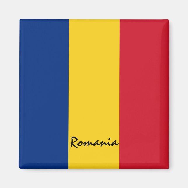 Imán Bandera rumana y vacaciones en Rumania, viajes y d (Frente)
