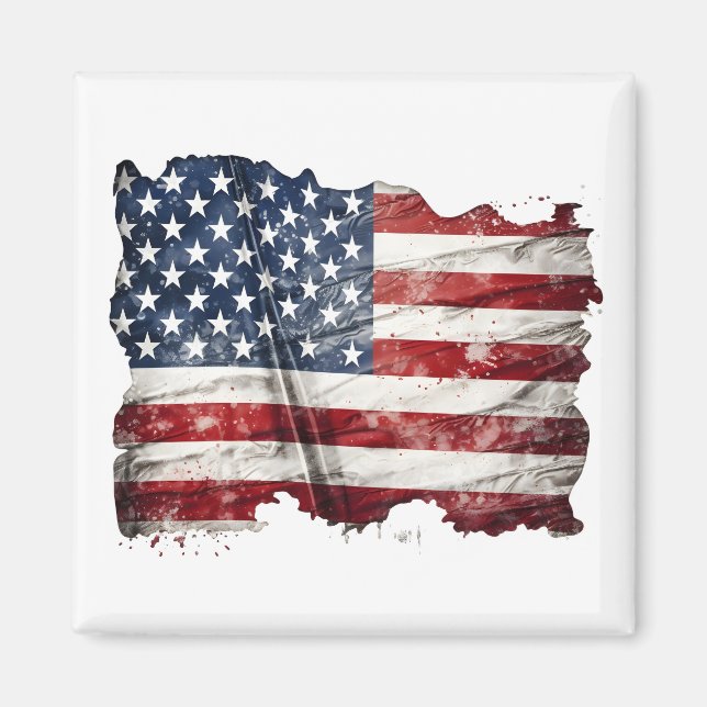 Imán Bandera rusa y acalorada de Estados Unidos (Frente)