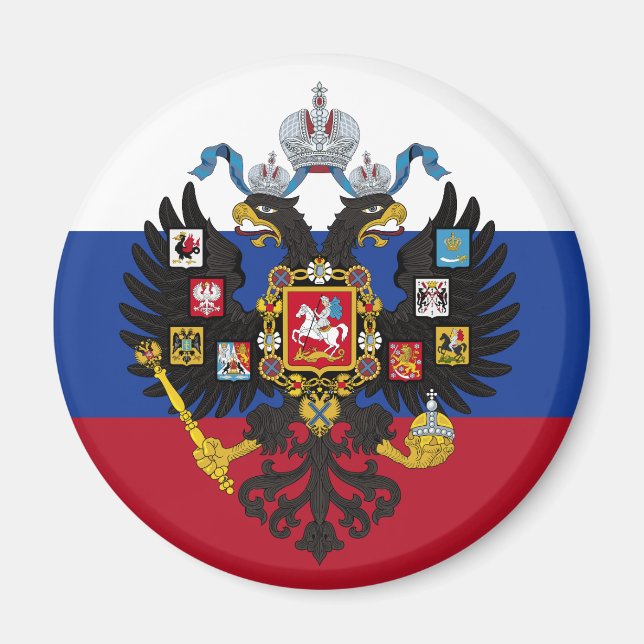 Imán Bandera Rusa Y Escudo (Frente)