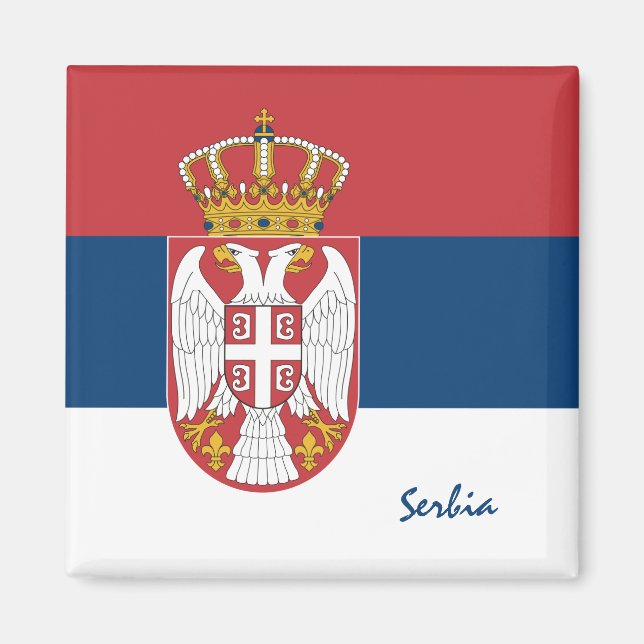 Imán Bandera serbia y viajes de Serbia, vacaciones y de (Frente)