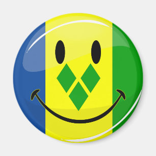 Imán Bandera sonriente de San Vicente y las Granadinas