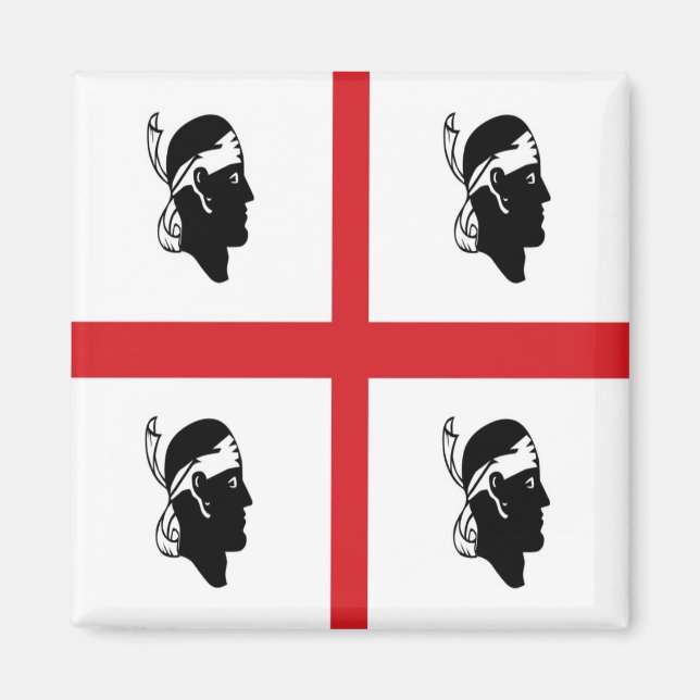 Imán BANDERA SRD072, CERDEÑA, Italia, Fridge (Frente)