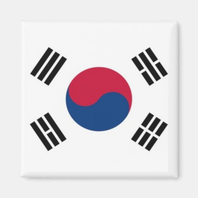 Imán Bandera surcoreana zKR001 Corea del Sur, Fridge (Frente)