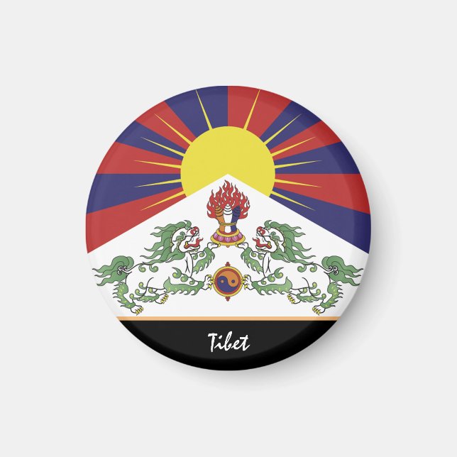 Imán Bandera tibetana y Tíbet - Himalayas de viaje / Lh (Frente)