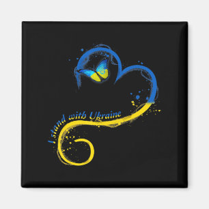 Imán Bandera ucraniana de la mariposa del corazón de Uc