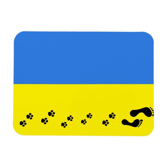Imán Bandera ucraniana, rescate de animales (Horizontal)