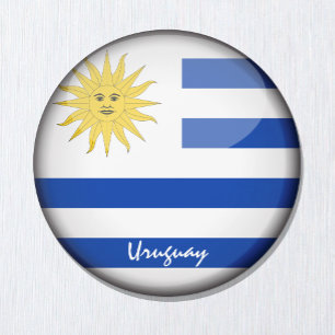 Imán Bandera uruguaya y Uruguay - hinchas de viajes y d