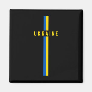 Imán Bandera vertical de Ucrania con texto “Ucrania” en