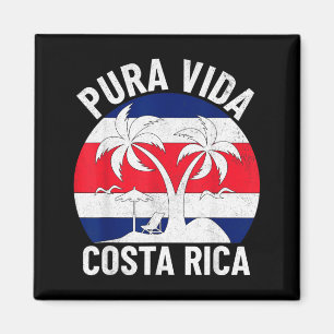 Imán Bandera vintage de Costa Rica Pura Vida Playa Vera