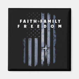 Imán Bandera Vintage De EE. UU. Fe Familia Libertad Pat