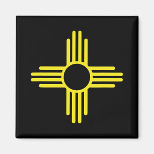 Imán Bandera vintage de Nuevo México Sol Zia Retro Dete