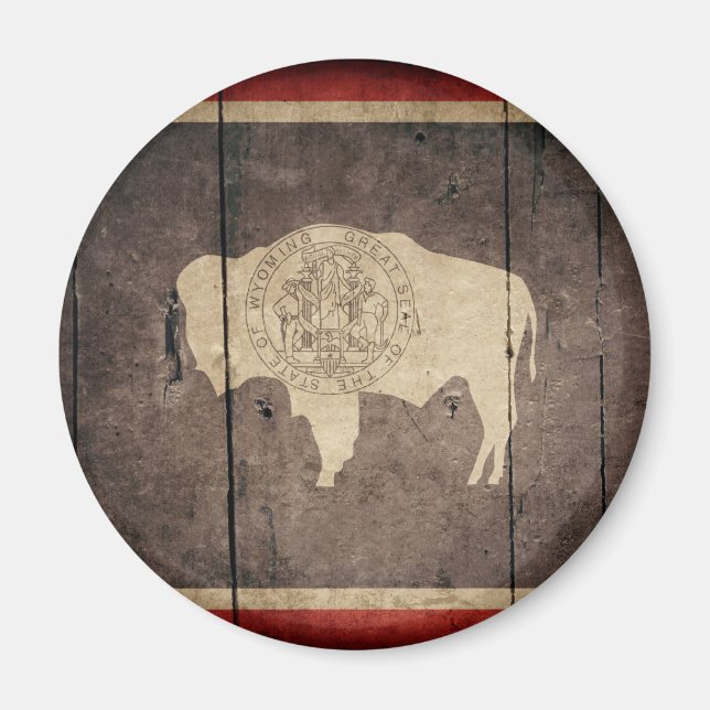 Imán Bandera Wyoming Rugged (Frente)