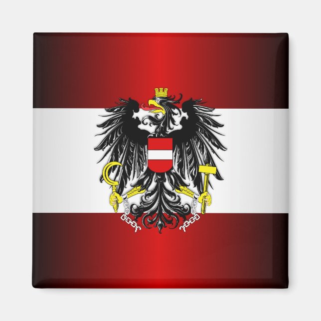Imán Bandera y armas de Austria (Frente)