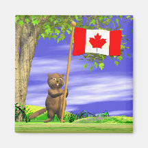 Bandera y castor canadiense
