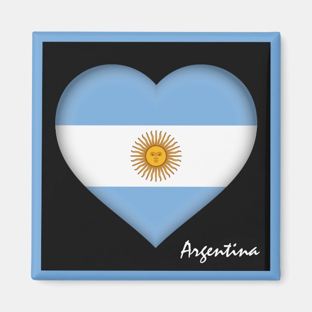Imán Bandera y corazón argentinos, feriados/deportes ar (Frente)