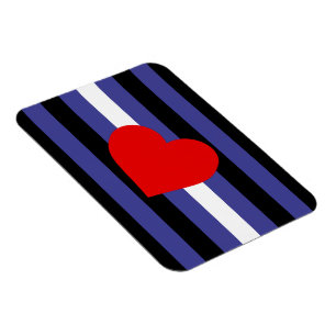 Imán Bandera y corazón del orgullo de cuero
