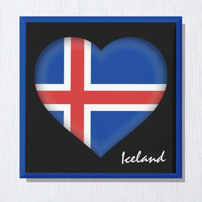 Imán Bandera y corazón islandeses, vacaciones y deporte (Subido por el creador)