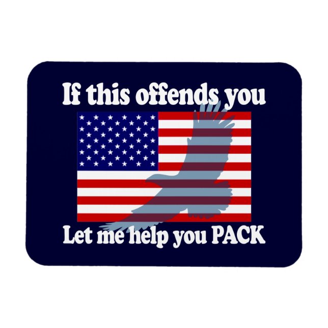 Imán Bandera y Eagle Patriot - Bandera de Estados Unido (Horizontal)