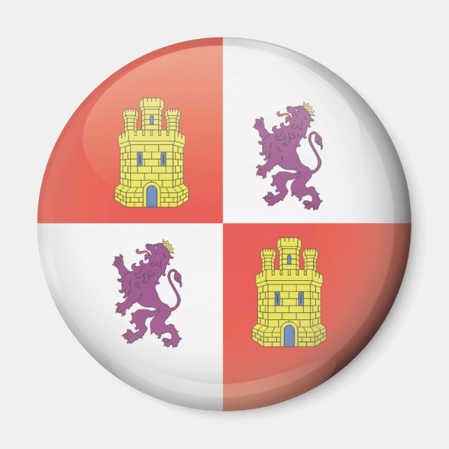 Imán Bandera y escudo de Castilla y León (Frente)