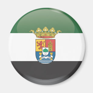Imán Bandera y escudo de Extremadura