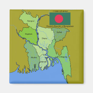 Imán Bandera y mapa de Bangladesh