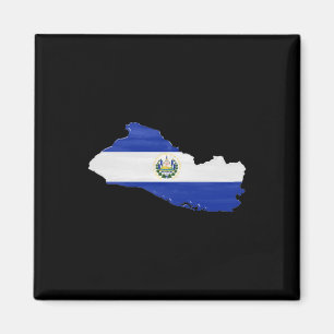 Imán Bandera y mapa de El Salvador