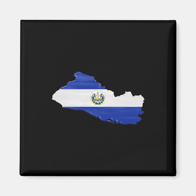 Imán Bandera y mapa de El Salvador (Frente)