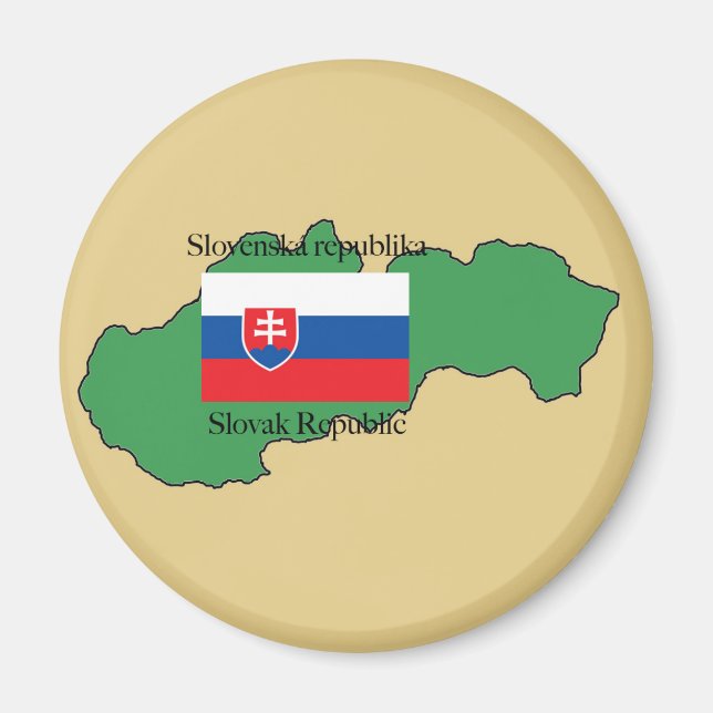 Imán Bandera y mapa de Eslovaquia (Frente)