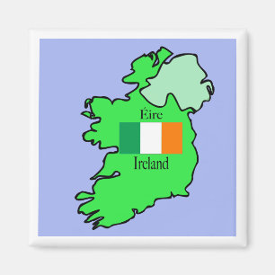 Imán Bandera y mapa de Irlanda