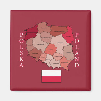 Imán Bandera y mapa de Polonia