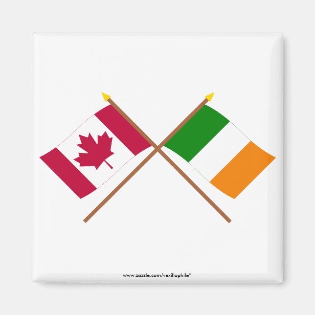 Imán Banderas cruzadas de Canadá e Irlanda (Frente)