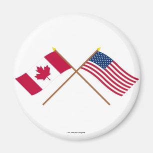 Imán Banderas cruzadas de Canadá y Estados Unidos