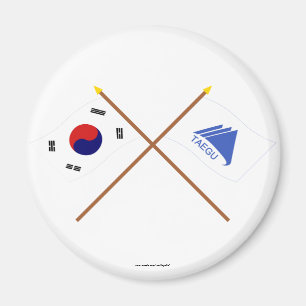 Imán Banderas cruzadas de Corea y de Taegu