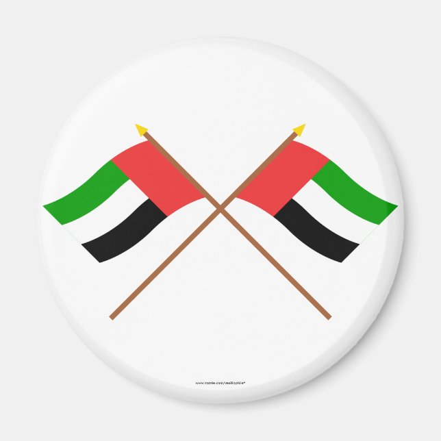 Imán Banderas cruzadas de Emiratos Árabes Unidos y Fuja (Frente)