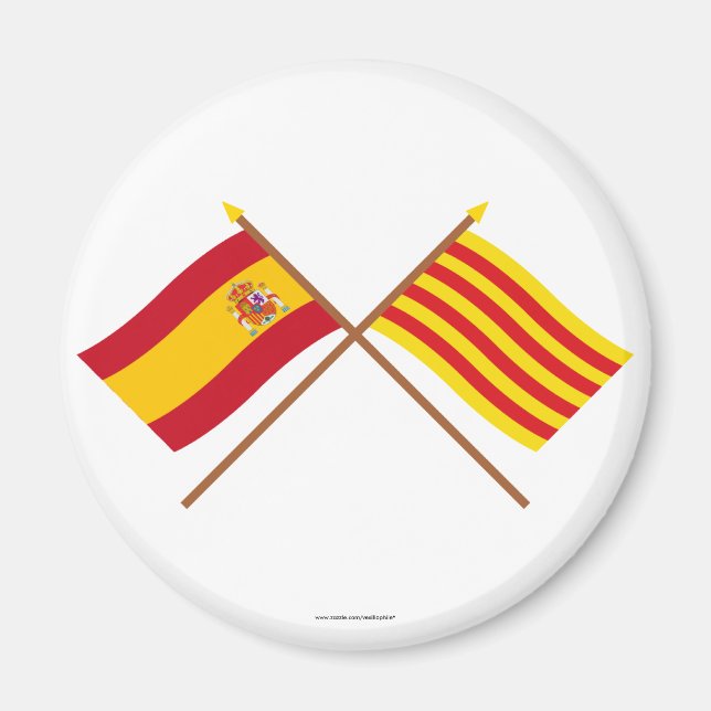 Imán Banderas cruzadas de España y Cataluña (Frente)