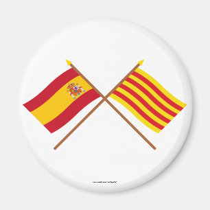 Imán Banderas cruzadas de España y de Cataluña