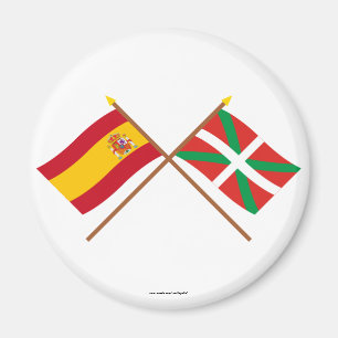 Imán Banderas cruzadas de España y País Vasco (Euskadi)