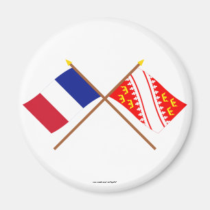 Imán Banderas cruzadas de Francia y de Alsacia