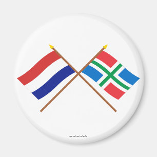 Imán Banderas cruzadas de Holanda y de Groninga