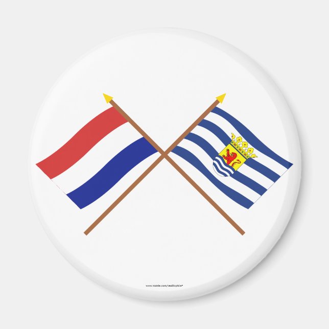 Imán Banderas cruzadas de Holanda y Zelanda (Frente)